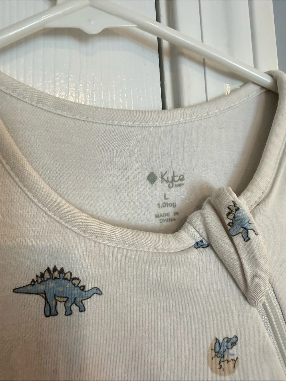 KYTE Baby Dinosaur Sleeveless Sleep Sack - Cream & Blue